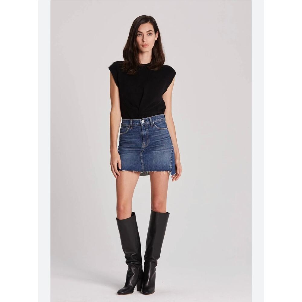 NWT Y2K Rockstar Soft Grunge Hudson Womens Studded Denim Mini Skirt Size 28